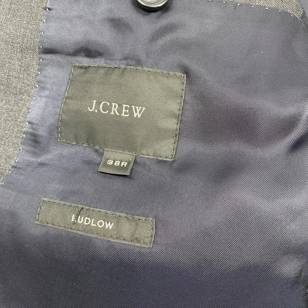 J.Crew Ludlow 38R Dark Gray Loro‎ Piana Wool 2 Button Blazer Suit Jacket